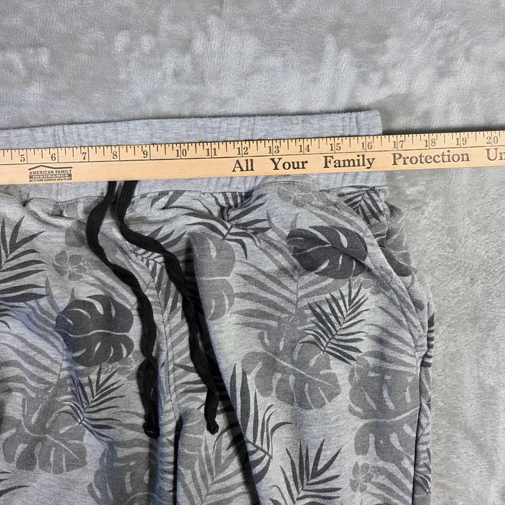 Gray Leaf-Print Men's/Womens Joggers Sweatpants